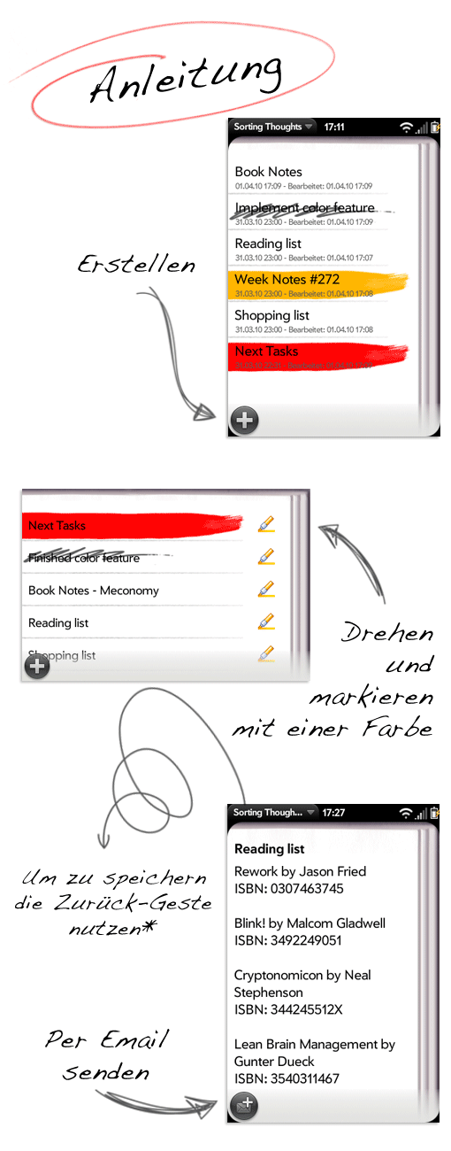 Sorting Thoughts fuer webOS Anleitung